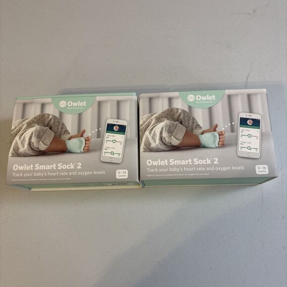 Owlet Smart Sock 2 Baby Monitor 0-18 Months Heart Rate Oxygen Lot Of 2 Untested - Picture 14 of 14